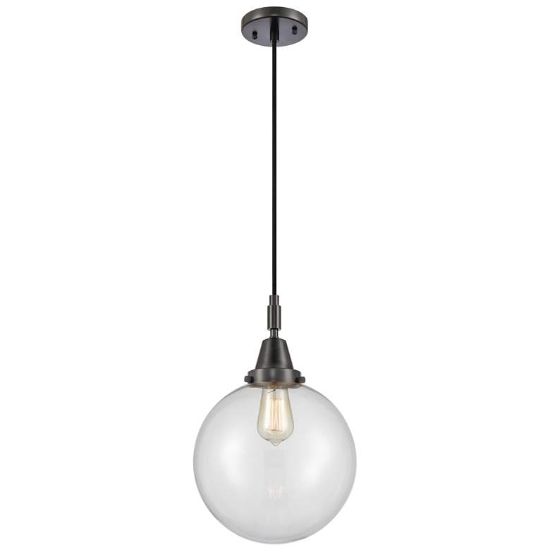 Image 1 Downtown Caden Beacon 10"W Cord Black Mini Pendant w/ Clear Shade