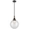Downtown Caden Beacon 10"W Cord Black Mini Pendant w/ Clear Shade