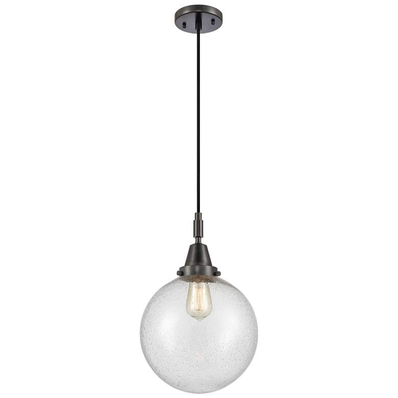 Image 1 Downtown Caden Beacon 10"W Cord Black Mini Pendant w/ Seedy Shade