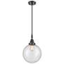 Downtown Caden Beacon 10"W Cord Black Mini Pendant w/ Seedy Shade