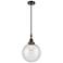 Downtown Caden Beacon 10"W Cord Black Mini Pendant w/ Seedy Shade