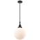 Downtown Caden Beacon 10"W Cord Black Mini Pendant w/ White Shade