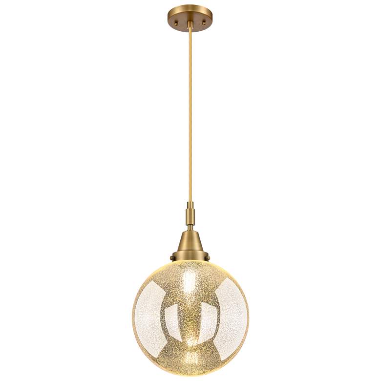 Image 1 Downtown Caden Beacon 10"W Cord Brass Mini Pendant w/ Mercury Shade