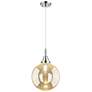 1_Downtown Caden Beacon 10"W Cord Chrome Pendant w/ Mercury Shade
