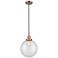 Downtown Caden Beacon 10"W Cord Copper Mini Pendant w/ Clear Shade
