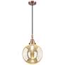 1_Downtown Caden Beacon 10"W Cord Copper Mini Pendant w/ Mercury Shade