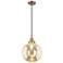 Downtown Caden Beacon 10"W Cord Copper Mini Pendant w/ Mercury Shade