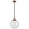 Downtown Caden Beacon 10"W Cord Copper Mini Pendant w/ Seedy Shade