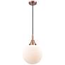 1_Downtown Caden Beacon 10"W Cord Copper Mini Pendant w/ White Shade