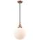 Downtown Caden Beacon 10"W Cord Copper Mini Pendant w/ White Shade
