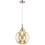 1_Downtown Caden Beacon 10"W Cord Nickel Mini Pendant w/ Mercury Shade