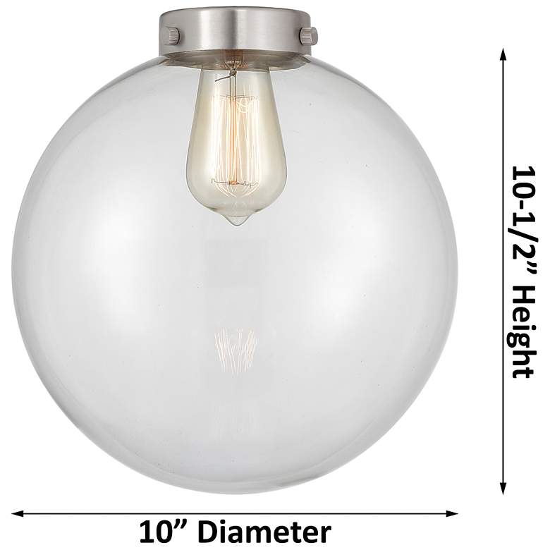 Image 3 Downtown Caden Beacon 10"W Cord Nickel Mini Pendant w/ Mercury Shade more views