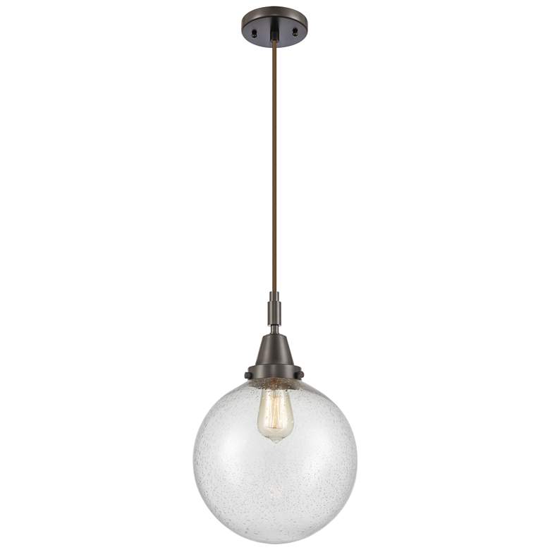 Image 1 Downtown Caden Beacon 10"W Cord Oiled Bronze Pendant w/ Seedy Shade