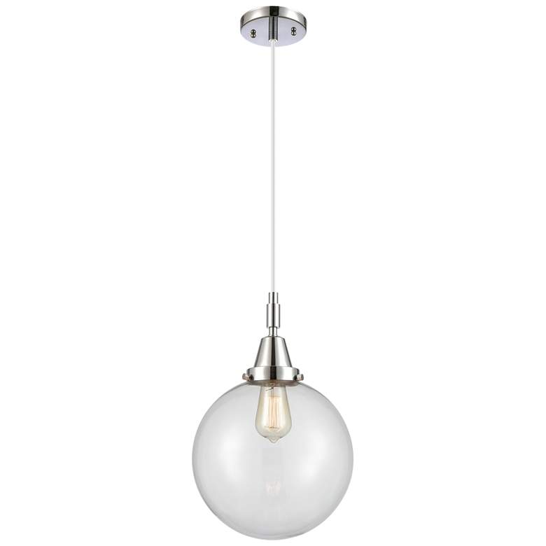 Image 1 Downtown Caden Beacon 10"W Cord Polished Chrome Pendant w/ Clear Shade