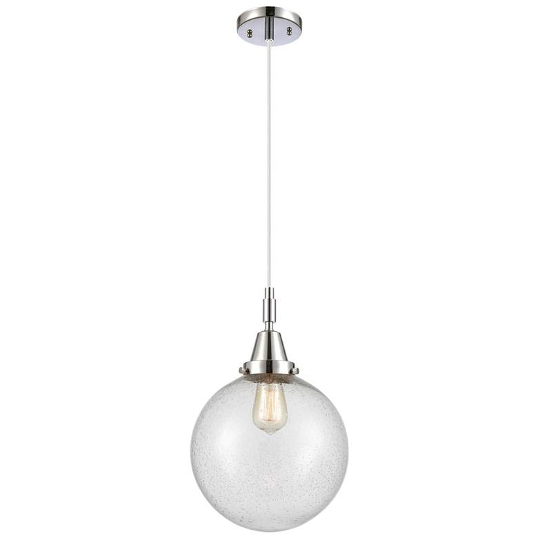 Image 1 Downtown Caden Beacon 10"W Cord Polished Chrome Pendant w/ Seedy Shade