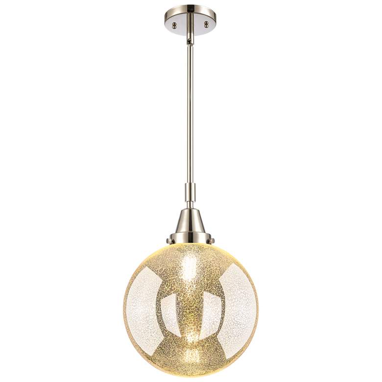 Image 1 Downtown Caden Beacon 10"W Nickel Mini Pendant w/ Mercury Shade