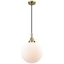1_Downtown Caden Beacon 12"W Cord Antique Brass Pendant w/ White Shade