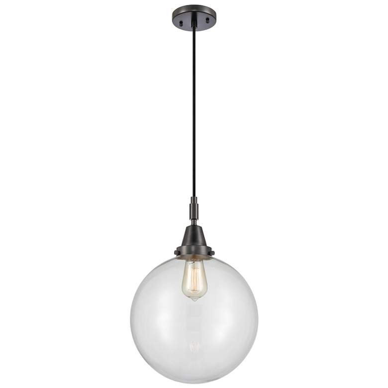 Image 1 Downtown Caden Beacon 12"W Cord Black Mini Pendant w/ Clear Shade
