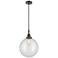 Downtown Caden Beacon 12"W Cord Black Mini Pendant w/ Clear Shade