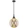 Downtown Caden Beacon 12"W Cord Black Mini Pendant w/ Mercury Shade