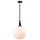Downtown Caden Beacon 12"W Cord Black Mini Pendant w/ White Shade
