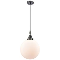 Downtown Caden Beacon 12"W Cord Black Mini Pendant w/ White Shade