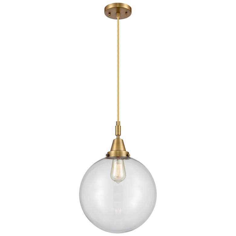 Image 1 Downtown Caden Beacon 12"W Cord Brass Mini Pendant w/ Clear Shade