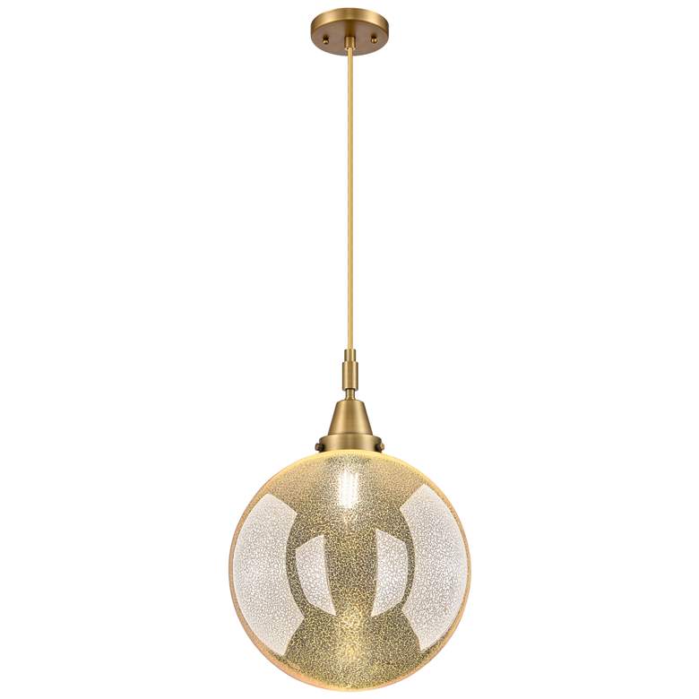 Image 1 Downtown Caden Beacon 12"W Cord Brass Mini Pendant w/ Mercury Shade
