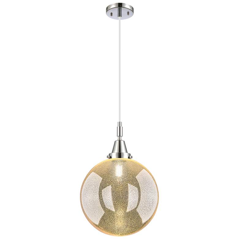 Image 1 Downtown Caden Beacon 12"W Cord Chrome Pendant w/ Mercury Shade