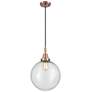 1_Downtown Caden Beacon 12"W Cord Copper Mini Pendant w/ Seedy Shade