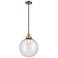 Downtown Caden Beacon 12"W Cord Copper Mini Pendant w/ Seedy Shade
