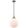 Downtown Caden Beacon 12"W Cord Copper Mini Pendant w/ White Shade