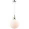 Downtown Caden Beacon 12"W Cord Nickel Mini Pendant w/ White Shade