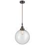 1_Downtown Caden Beacon 12"W Cord Oiled Bronze Pendant w/ Seedy Shade