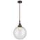 Downtown Caden Beacon 12"W Cord Oiled Bronze Pendant w/ Seedy Shade