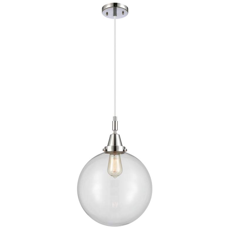 Image 1 Downtown Caden Beacon 12"W Cord Polished Chrome Pendant w/ Clear Shade