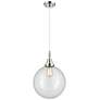 1_Downtown Caden Beacon 12"W Cord Polished Chrome Pendant w/ Clear Shade