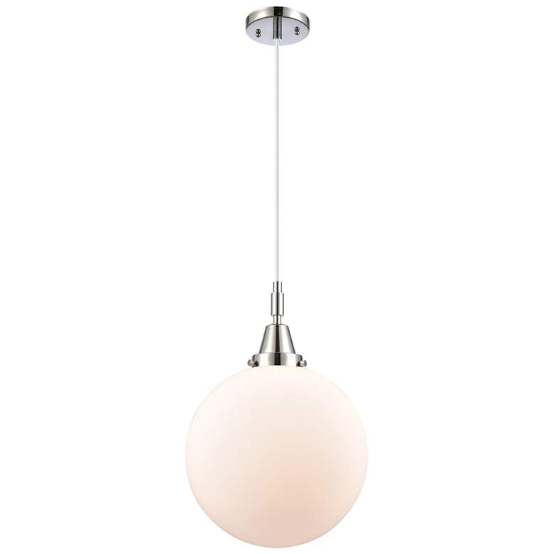 Image 1 Downtown Caden Beacon 12"W Cord Polished Chrome Pendant w/ White Shade