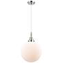 1_Downtown Caden Beacon 12"W Cord Polished Chrome Pendant w/ White Shade