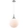 Downtown Caden Beacon 12"W Cord Polished Chrome Pendant w/ White Shade