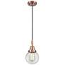 1_Downtown Caden Beacon 6"W Cord Copper Mini Pendant w/ Clear Shade