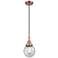 Downtown Caden Beacon 6"W Cord Copper Mini Pendant w/ Seedy Shade
