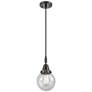 Downtown Caden Beacon 6"W Cord Matte Black Mini Pendant w/ Seedy Shade