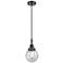 Downtown Caden Beacon 6"W Cord Matte Black Mini Pendant w/ Seedy Shade