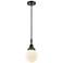 Downtown Caden Beacon 6"W Cord Matte Black Mini Pendant w/ White Shade