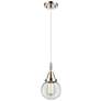 1_Downtown Caden Beacon 6"W Cord Nickel Mini Pendant w/ Clear Shade