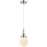 1_Downtown Caden Beacon 6"W Cord Nickel Mini Pendant w/ White Shade