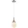 Downtown Caden Beacon 6"W Cord Nickel Mini Pendant w/ White Shade