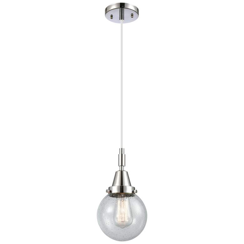 Image 1 Downtown Caden Beacon 6"W Cord Polished Chrome Pendant w/ Seedy Shade