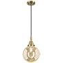 1_Downtown Caden Beacon 8"W Cord Antique Brass Pendant w/ Mercury Shade